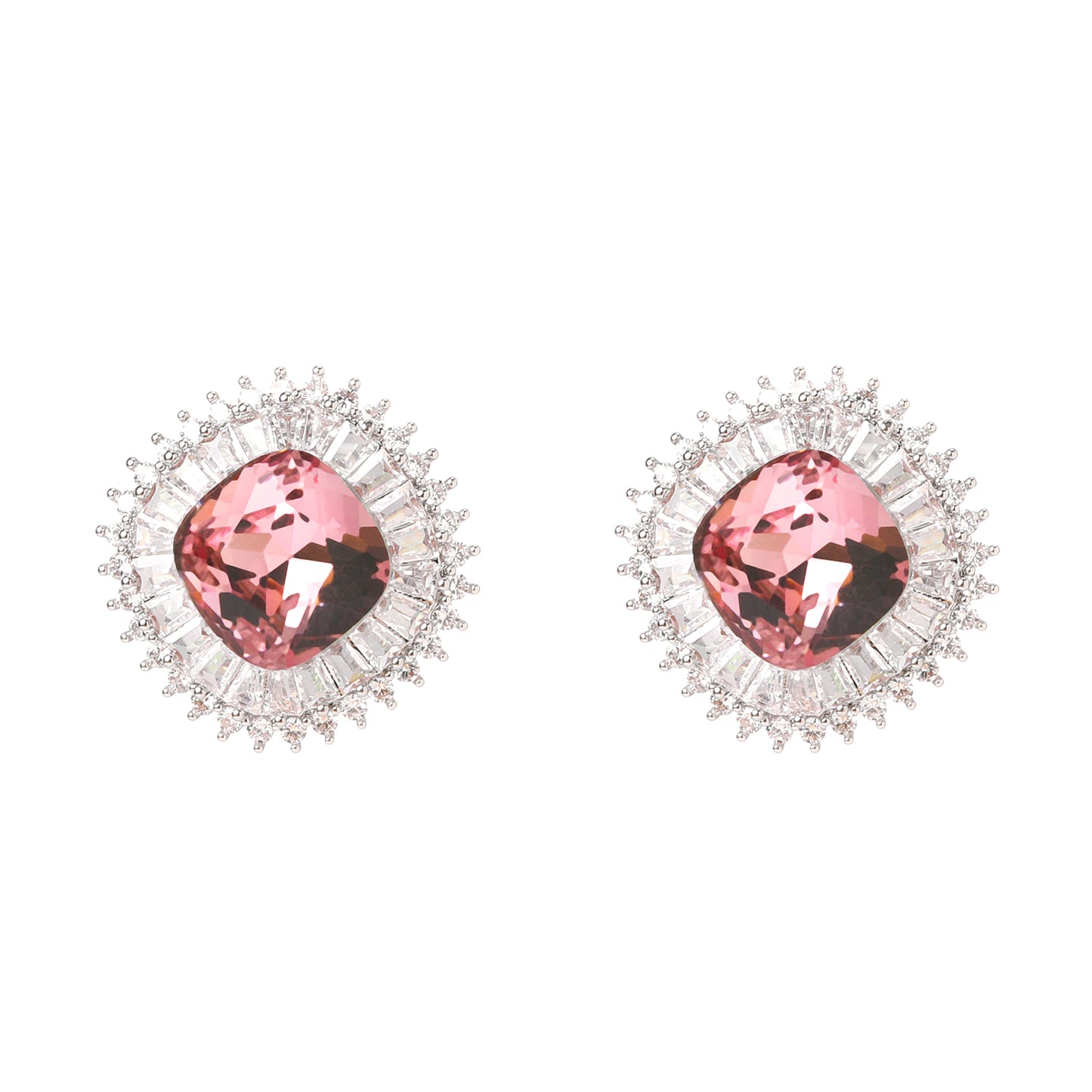 High-grade Aesthetic, Super Sparkling Crystal Zircon Inlaid Simple Ear Studs