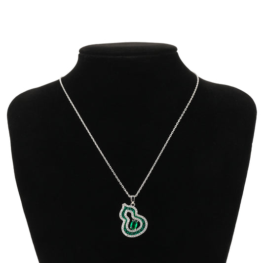 Elegant Zircon Inlaid Gourd Stud Chain necklace