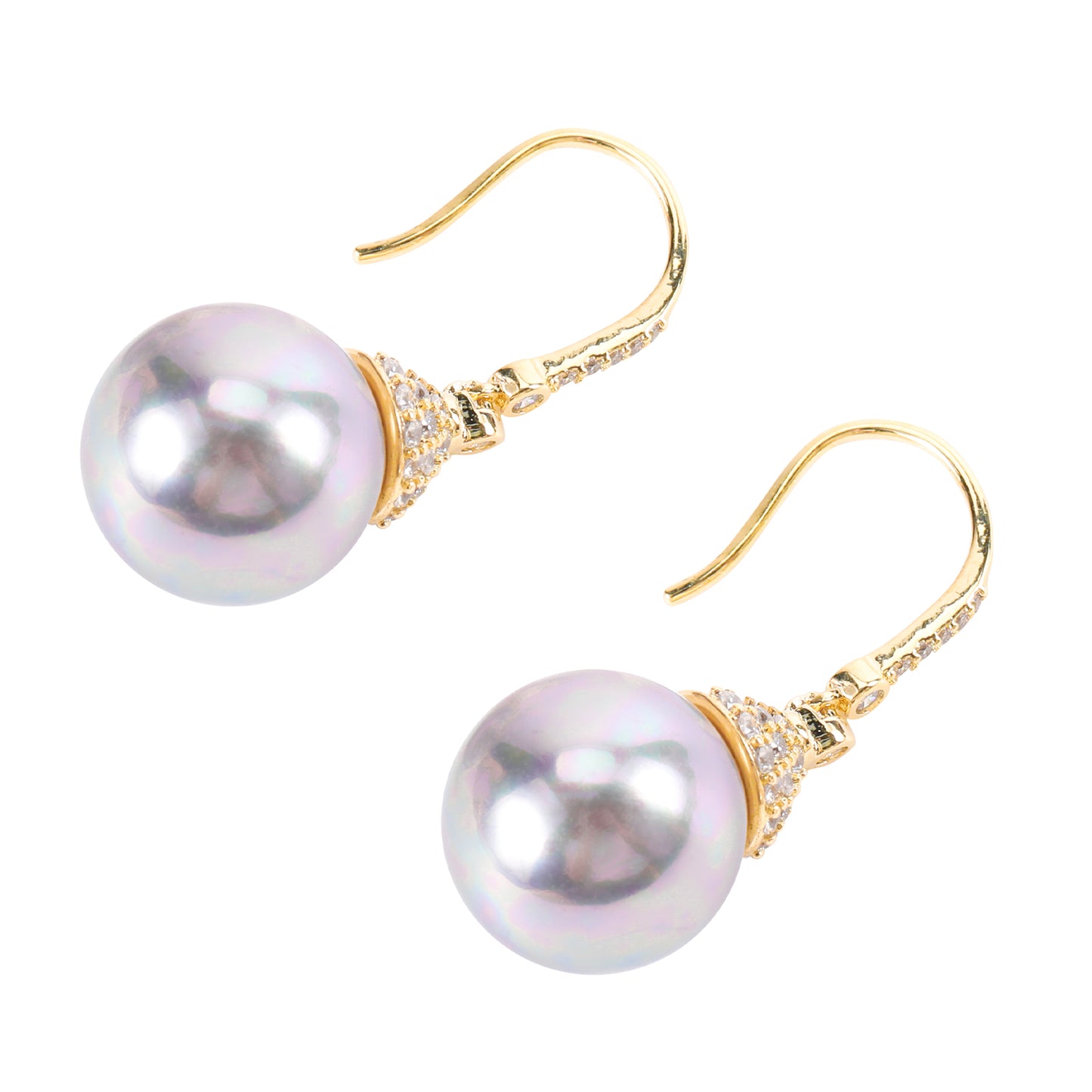 Elegant and Simple Style Zircon Waterdrop Pearl Ear Hooks