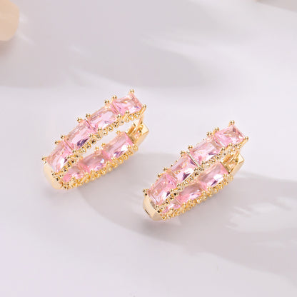 Square Zircon Simple Waterdrop-shaped Earrings