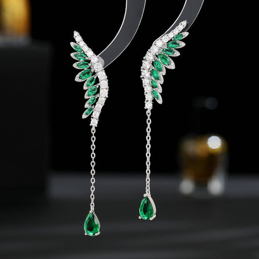 Unique and Artistic Tassel Waterdrop Angel Wings Earrings