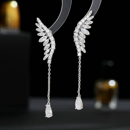 Unique and Artistic Tassel Waterdrop Angel Wings Earrings