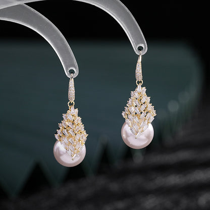 Elegant Waterdrop Pearl Geometric Earrings