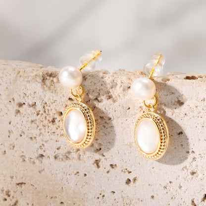 White Mother-of-Pearl Earrings